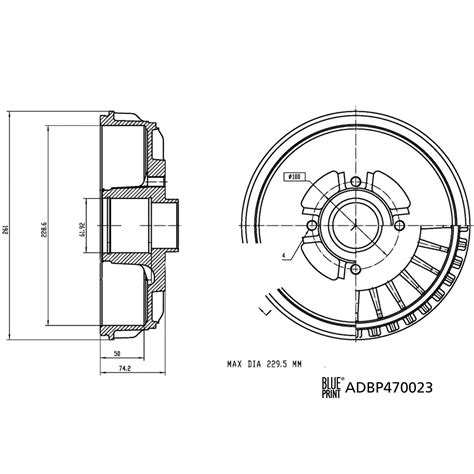 Blue Print | ADBP470023 | Brake Drum with wheel bearing and ABS sensor ...