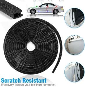 XZRTZ 16-2/5Ft Car Door Edge Guards No Glue Universal Fit Black Rubber ...