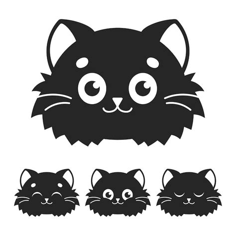Schattige kat Zwart silhouet | Premium Vector