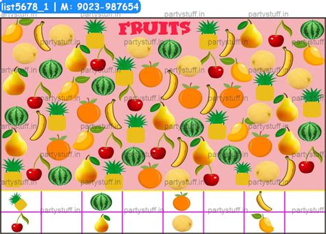Count Fruits in Fruits Vegetables theme - Designs - PartyStuff