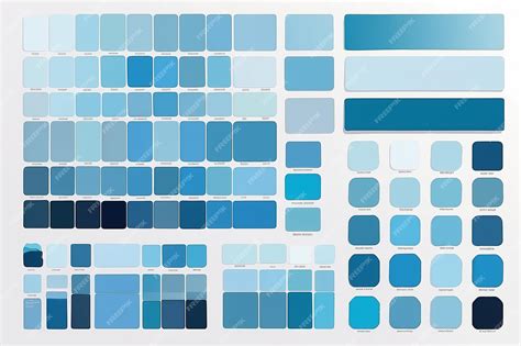 Premium Photo | Ocean Blue Color Palette Blue Color Code Guide Palette ...