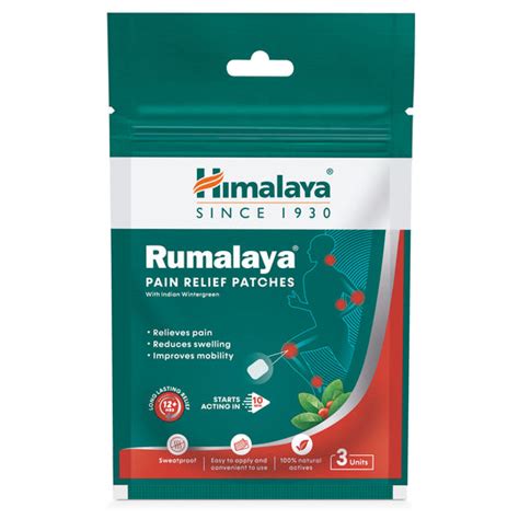 Buy Himalaya Rumalaya Pain Relief Patches, 3 units – Himalaya Wellness ...