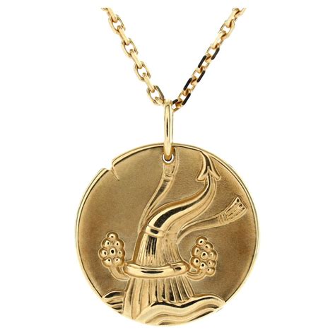 Van Cleef and Arpels Zodiac Pendant Necklace 18k Yellow Gold at 1stDibs ...