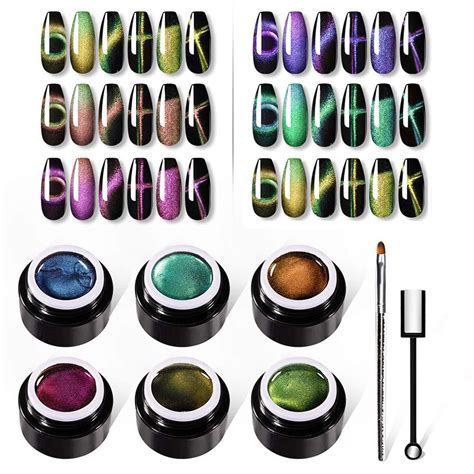 Buy VOXURY Super Cat Eye Gel Nail Polish Set, Chameleon Magnetic Gel UV ...