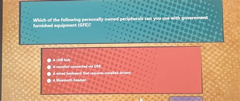 Solved Which of the following personally owned peripherals | Chegg.com