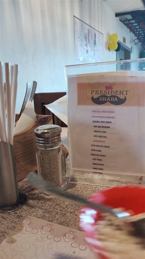 Menu at President Dhaba Warangal, Hanamkonda