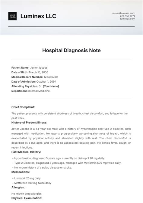 Hospital Note Template - Ablebionics