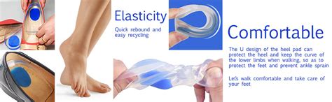 Buy Unisex Silicone Gel Heel Pad Protector Insole Cups for Heel ...