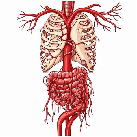 Anatomia_humana_aorta_abdominal | vetor Premium gerado com IA