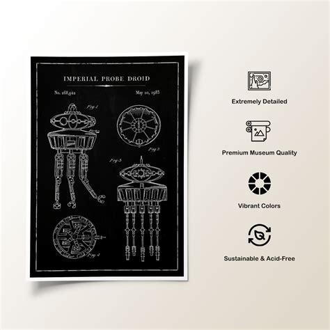 Chalk Imperial Probe Droid: Buy Premium Framed Blueprints & Patent Art ...