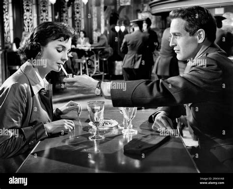 Jean Simmons, Paul Newman, on-set of the Film, "Until They Sail", MGM ...