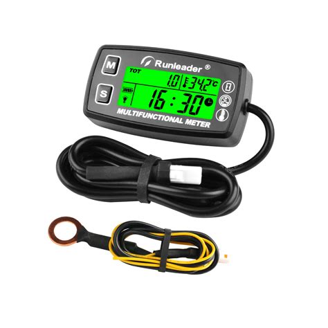 Buy Yooreal Digital Hour Meter and Tachometer,Engine Temperature Gauge ...