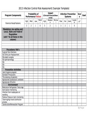 infection control risk assessment template Doc Template | pdfFiller