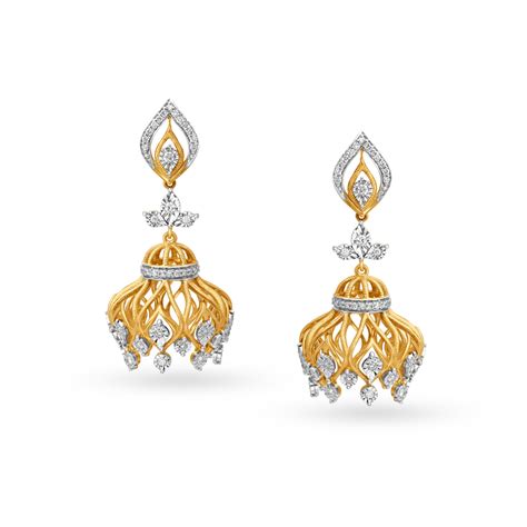 Magnificent Floral Diamond Studded Jhumkas