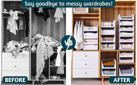 AFIRA Clothes Organizer For Wardrobe&Cupboard-Foldable&Stackable Closet ...