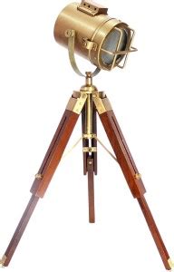 Light It Up Small Desk Lamp Antique Finish Wood And Aluminum Tripod ...