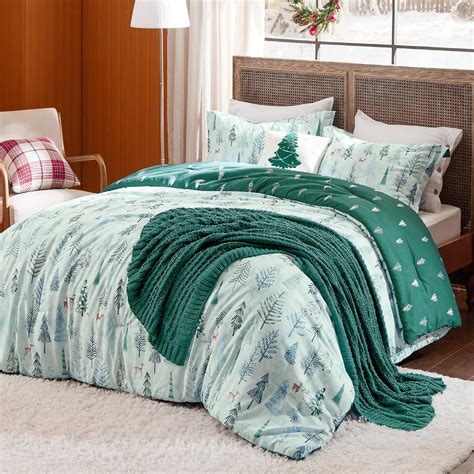 Amazon.com: Bedsure Christmas Comforter Set Queen - Christmas Bedding ...