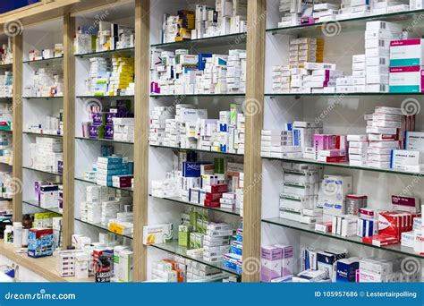 Pharmacy Cabinets with Medicines and Drugs Tablets and Food Additives ...
