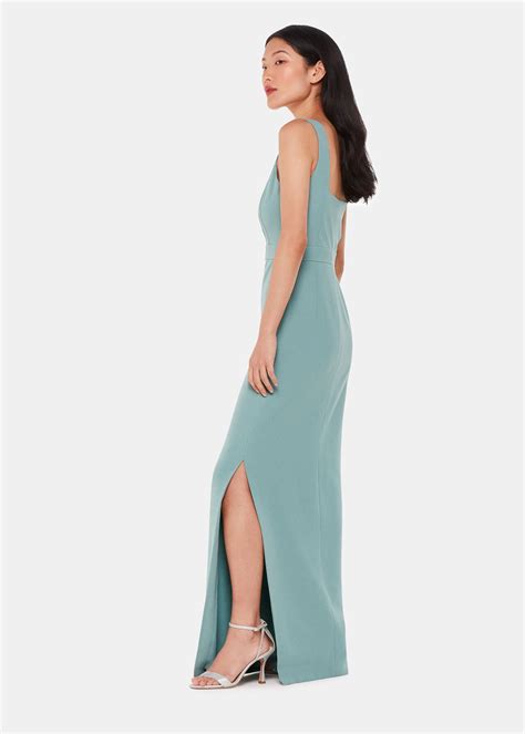 Whistles Mint Green Square Neck Maxi Dress | Sleek Bridesmaid Style ...