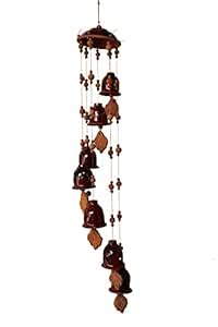 ESVAR STONECRAFT Terracotta Ceramic Coated Red Wind Chime with (Seven ...