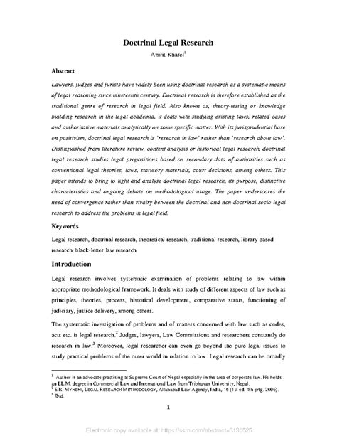 Doctrinal Legal Research - Electronic copy available at: ssrn/abstract ...