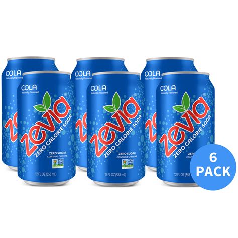 Buy Zevia Zero Calorie, Gluten-Free Cola Soda Pop, 12 Fl Oz, 6 Pack ...
