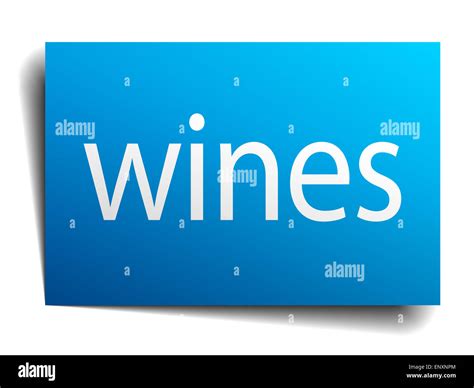 wines blue paper sign isolated on white Stock Photo - Alamy