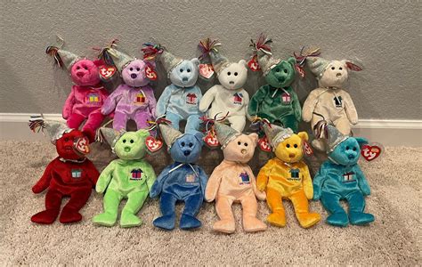 Ty Beanie Babies - Birthday Bears by Month and Birthstone - Party Hats ...