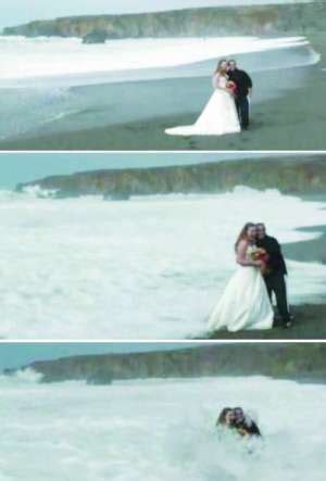 新人瀑布前拍婚纱照 新娘因婚纱浸水变重而溺亡-搜狐新闻
