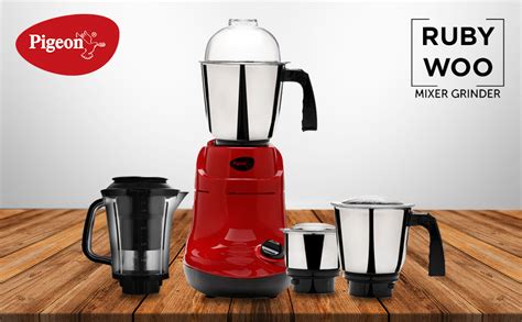 Buy Pigeon by Stovekraft Ruby Woo Mixer Grinder with 3 Jars and 1 ...