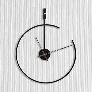 Buy nestroots Large Metallic Analog Black Wall Clock for Living Room ...