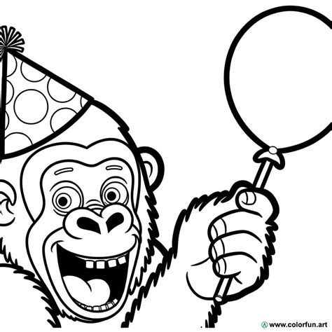 Fun gorilla coloring page Download or Print for free