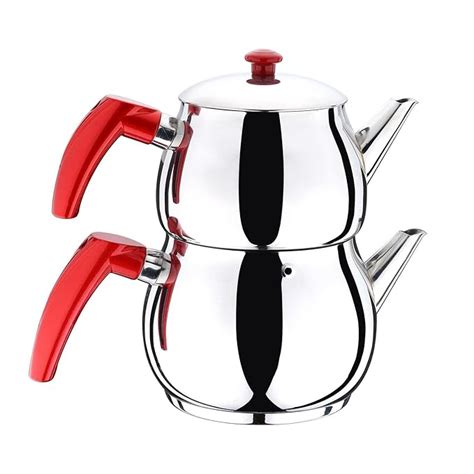 Turkish Tea Pot Traditional Style Stainless Steel-Caydanlik Double ...
