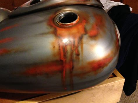 Faux Patina Paint Job on Gas Tank
