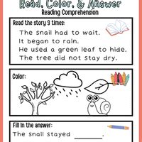 Reading Comprehension The Snail and the Rain - Reading Comprehension