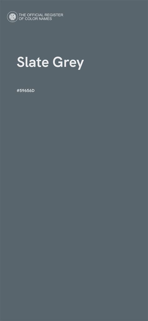 Slate Grey color - #59656D - The Official Register of Color Names