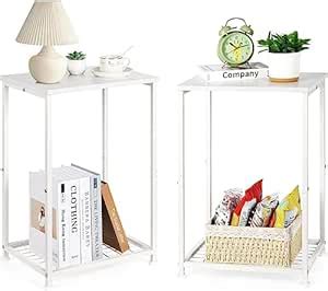 Indian Decor 89111 White Nightstands Set of 2 End Tables Living Room ...