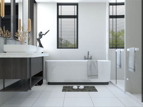 8 Exciting Wall Color Ideas for Bathroom with White Tile Flooring ...