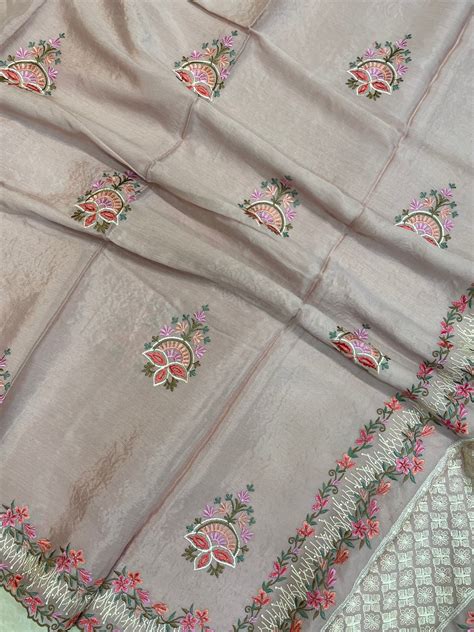 Pure Georgette Chikankari Handloom Banarasi Saree — The Handlooms