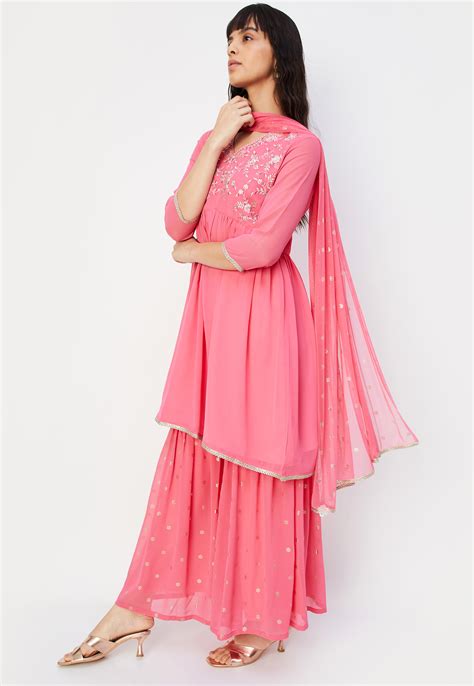 Buy Women Embroidered Flared Kurta Set Online at just Rs. 2299.0 ...