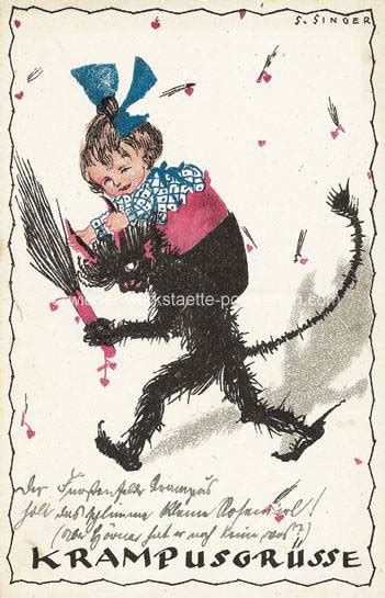 Krampus - sig. Susi Singer - Wiener Werkstätte Postkarten