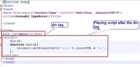 Image result for Uncaught TypeError Cannot Set Property innerHTML of Null
