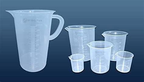 Widely Pure Transparent Plastic Measuring Beaker Set Combo 1000 ...