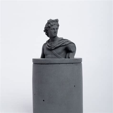 Apollo Atop Dark Concrete-Greek Home Decor- A container with a Greek G ...