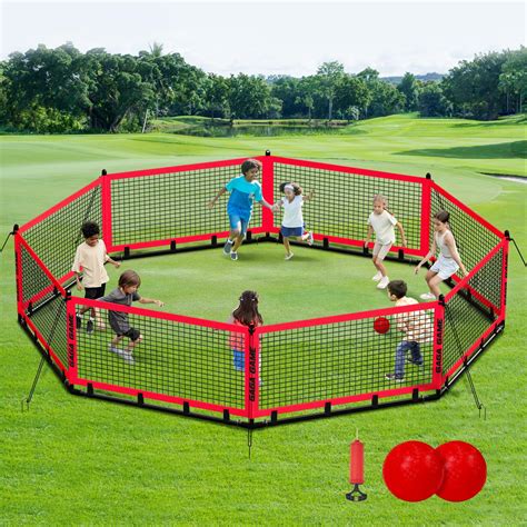 Amazon.com: Gaga Ball Pit for Kids, Portable Gagaball Court 15ft ...