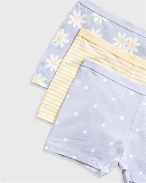 Buy Mothercare Girls Daisy Short Briefs - Pack of 3 - Yellow Online at ...