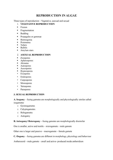 Algae-Reproduction and Life cycle - REPRODUCTION IN ALGAE Three types ...