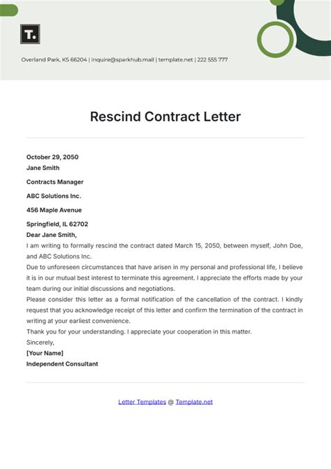 Free Acknowledgment Of Contract Termination Letter Template to Edit Online