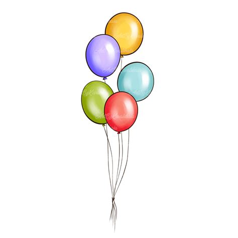 Balloons PNG, Balloons Clip Art, Birthday Clipart, Digital Download - Etsy