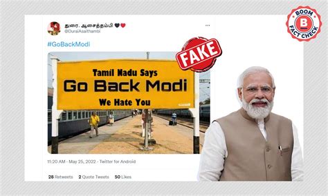 Sign Board Saying 'Tamil Nadu Says Go Back Modi We Hate You' Is Fake | BOOM